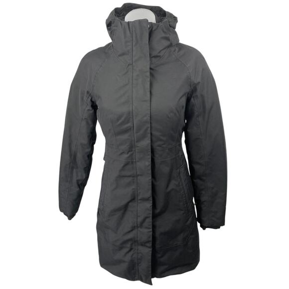 The North Face Black Long Sleeve Hooded Hoodie Trench Parka Coat Jacket Size XS - Picture 1 of 7